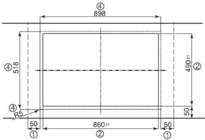 ④ 898 ④ 518 ④ R5 50 860±1 ② 490±1 50 50 ① ② ①