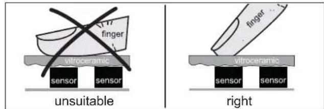 finger vitroceramic sensor sensor unsuitable right finger vitroceramic sensor sensor