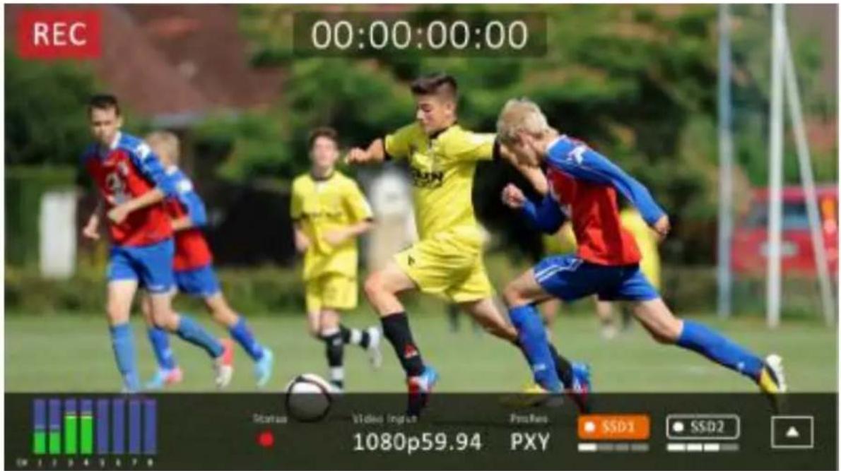 REC 00:00:00:00 Status Video Input Profile SSD1 SSD2 1080p59.94 PXY