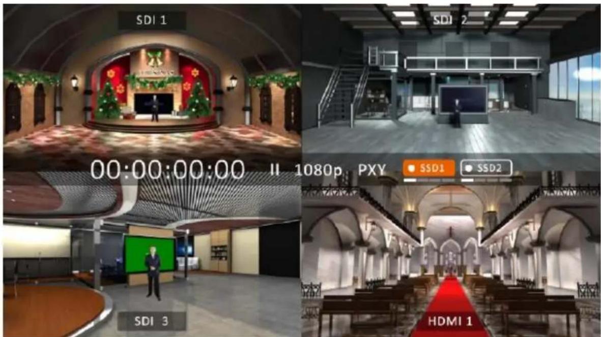 SDI 1 00:00:00:00 II 1080p PXY SSD1 SSD2 SDI 3 HDMI 1