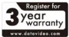 DataVideo HDR-90 - Three Year Warranty - 1