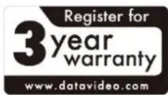 DataVideo TVS-3000 - Three Year Warranty - 1