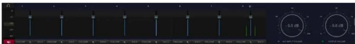 Digital audio workstation interface showing playback controls and dB level display