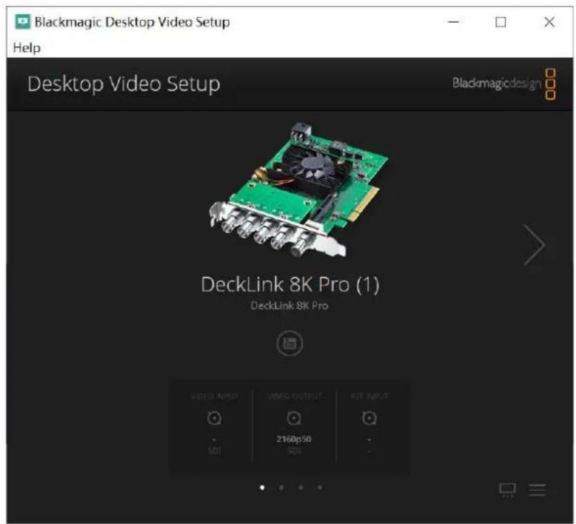 Blackmagic Desktop Video Setup Help Desktop Video Setup Blackmagicdesign DeckLink 8K Pro (1) DeckLink 8K Pro VIDEO INPUT VIDEO OUTPUT BIT INPUT - 501 2160p50 501
