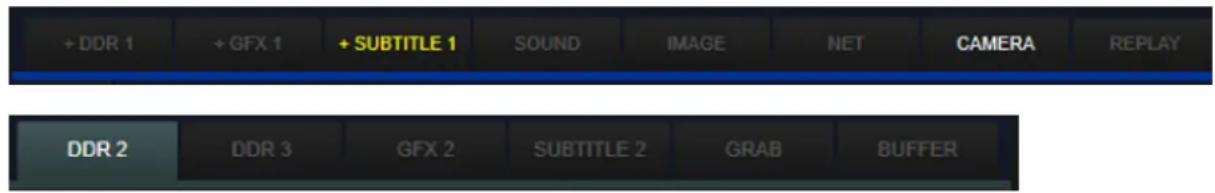 + DDR 1 + GFX 1 + SUBTITLE 1 SOUND IMAGE NET CAMERA REPLAY DDR 2 DDR 3 GFX 2 SUBTITLE 2 GRAB BUFFER