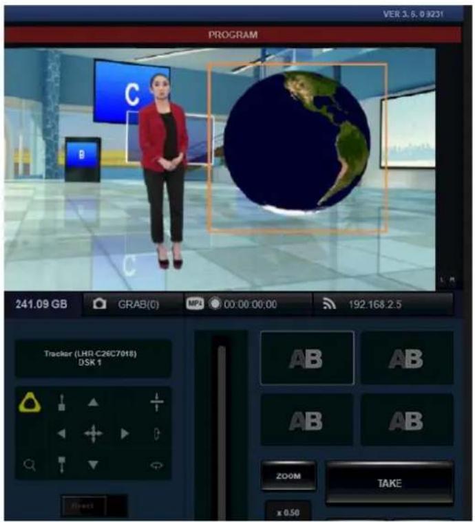 VER 3.5.0 9231 PROGRAM C B 241.09 GB GRAB(0) MP4 00:00:00:00 192.168.2.5 Tracker (LHR-C26C7018) DSK 1 AB AB AB AB ZOOM TAKE x 0.50