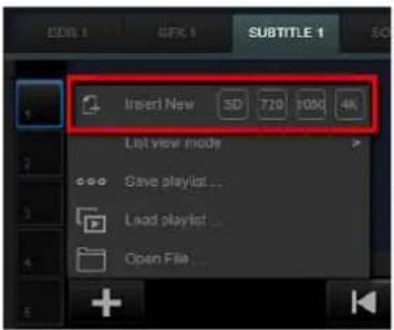 Insert New 3D 720 1000 4K List view mode Save playlist... Lead playlist... Open File...