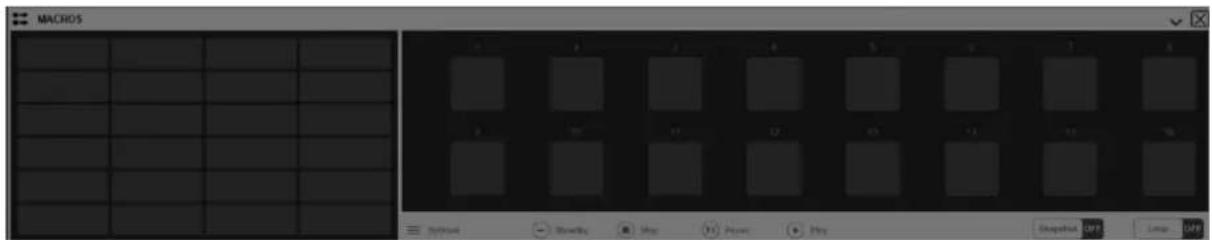 MACROS Start Show Play Play Shapchat Diff Loop Off