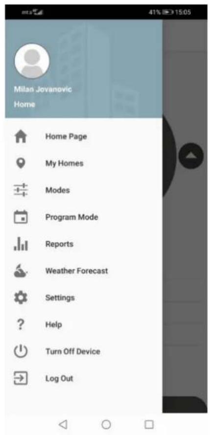 Milan Jovanovic Home Home Page My Homes Modes Program Mode Reports Weather Forecast Settings ? Help Turn Off Device Log Out
