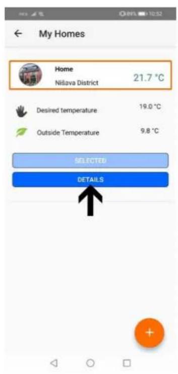 My Homes Home Nišava District 21.7 °C Desired temperature 19.0 °C Outside Temperature 9.8 °C SELECTED DETAILS