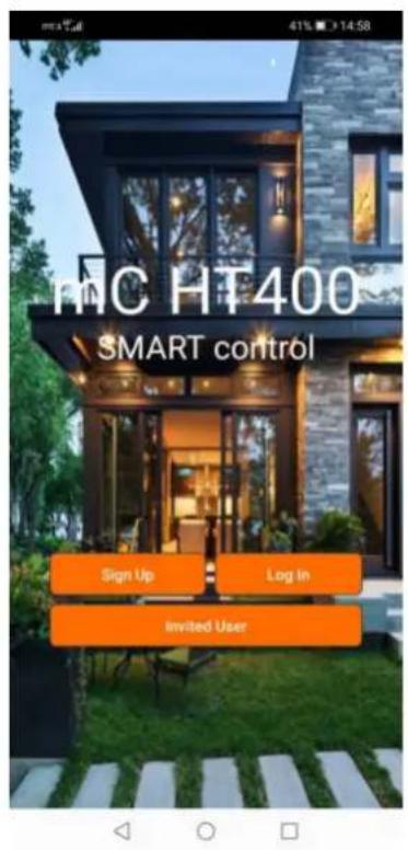 mC HT400 SMART control Sign Up Log In Invited User