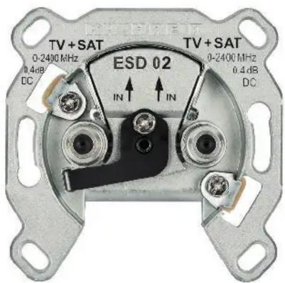 TV + SAT 0-2400 MHz DC ESD 02 IN ↑ ↑ IN TV + SAT 0-2400 MHz 0.4 dB 0.4 dB DC