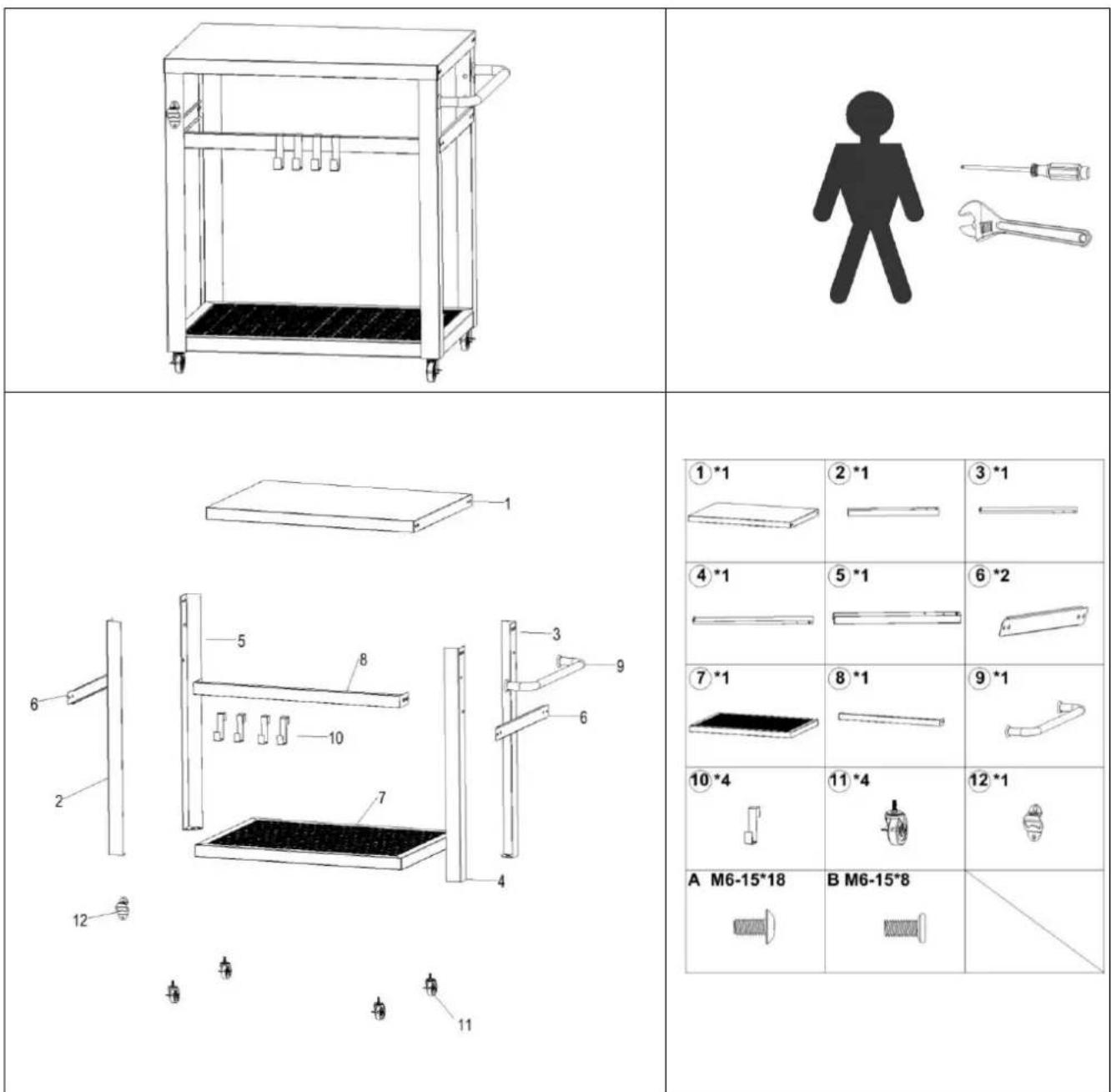 LIVOO GS147 - Working Table Cart - 1