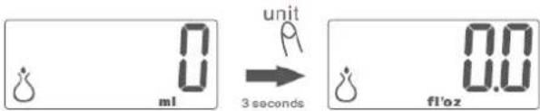 0 ml unit 9 3 seconds 0.0 fl'oz