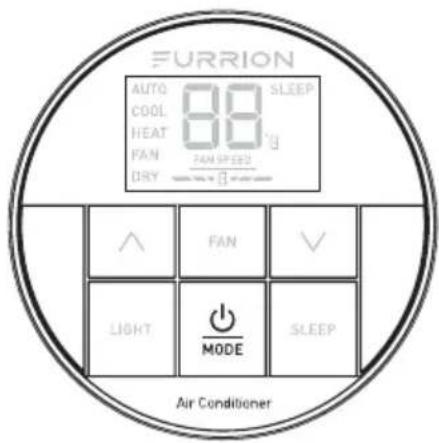 FURRION AUTO 88 SLEEP COOL HEAT FAN DRY FAN SPEED A FAN V LIGHT MODE SLEEP Air Conditioner
