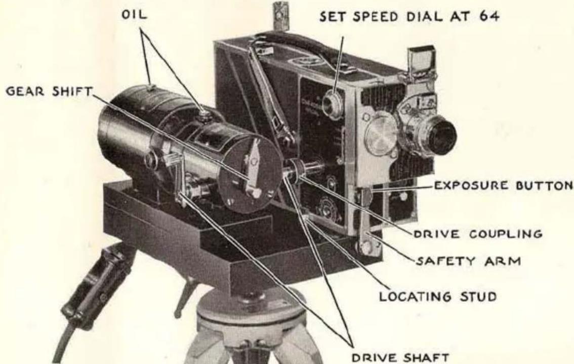 SET SPEED DIAL AT 64 OIL GEAR SHIFT EXPOSURE BUTTON DRIVE COUPLING SAFETY ARM LOCATING STUD DRIVE SHAFT