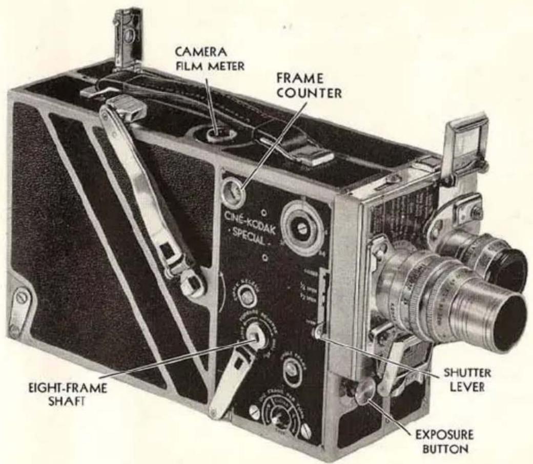 CAMERA FILM METER FRAME CONE-KODAK SPECIAL EIGHT-FRAME SHAFT FRAME COUNTER SHUTTER LEVER EXPOSURE BUTTON