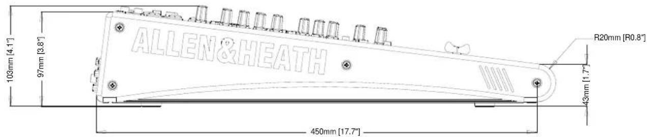 ALLEN&HEATH 103mm [4.1" 97mm [3.8" 450mm [17.7" R20mm [R0.8" 43mm [1.7"