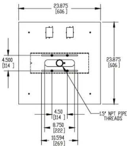 23.875 [606] 4.500 [114] 23.875 [606] 4.50 [114] 8.750 [222] 10.594 [269] 1.5' NPT PIPE THREADS