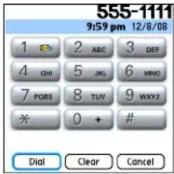 555-1111 9:59 pm 12/8/08 1 ABC 3 DEF 4 QHI 5 JKL 6 MNO 7 PQRS 8 TUV 9 WXYZ * 0 + # Dial Clear Cancel
