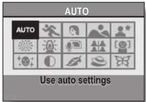 AUTO AUTO Use auto settings