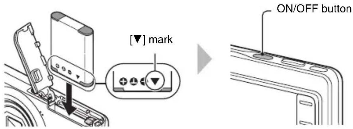 [▼] mark ON/OFF button
