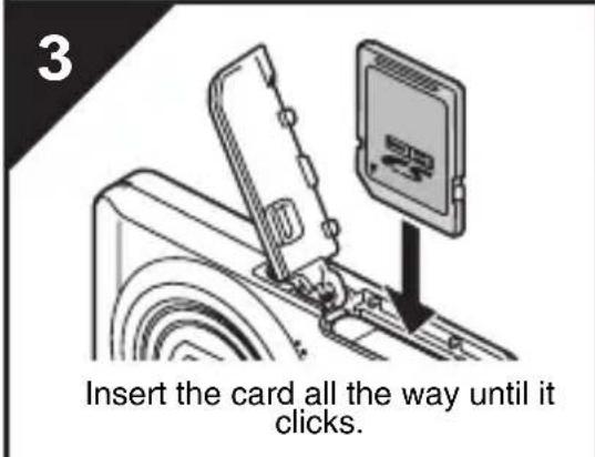 3 Insert the card all the way until it clicks.
