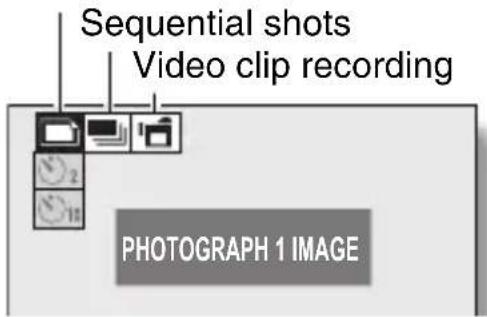 Sequential shots Video clip recording PHOTOGRAPH 1 IMAGE