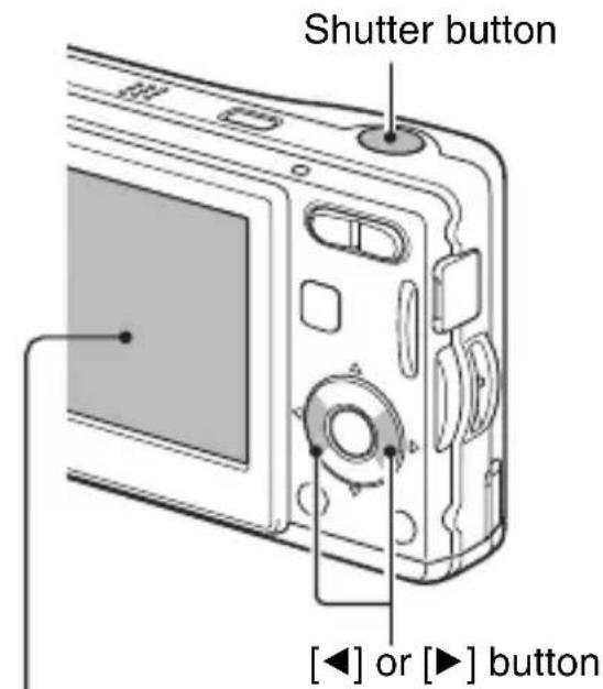 Shutter button [◀] or [▶] button