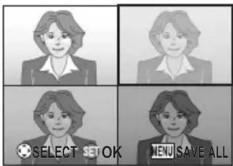 SELECT SET OK MENU SAVE ALL