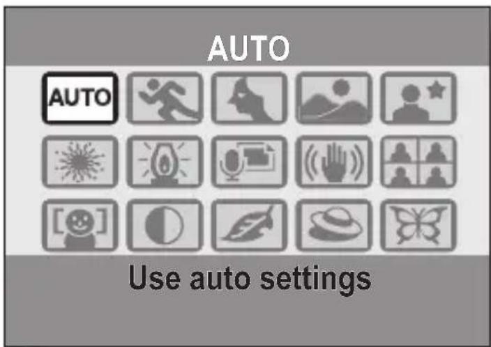 AUTO AUTO Use auto settings