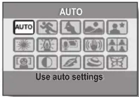 AUTO AUTO Use auto settings