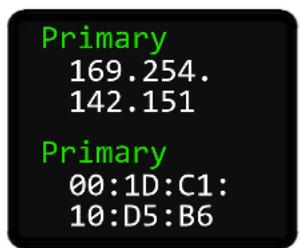 Primary 169.254. 142.151 Primary 00:1D:C1: 10:D5:B6