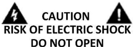 CAUTION RISK OF ELECTRIC SHOCK DO NOT OPEN