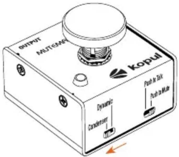 OUTPUT MULTIEMAX Kopul Dynamic Condenser Push Air Talk Push to Mute