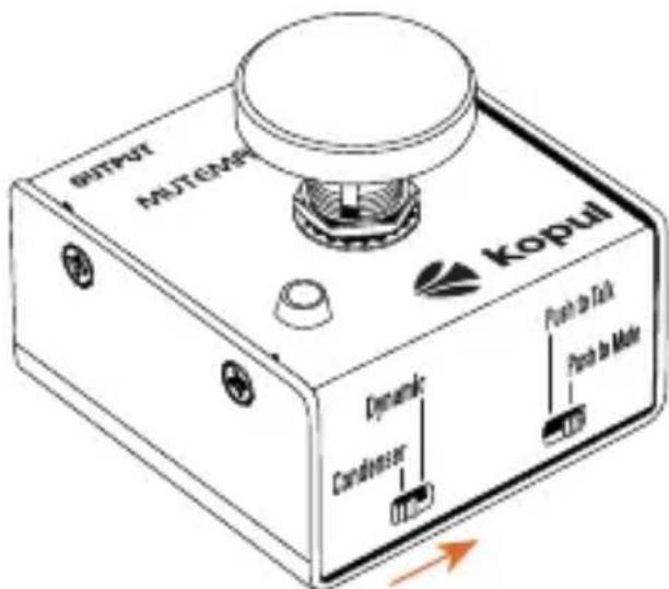OUTPUT MUTGMS Kopul Dynamic Condenser Push to Talk Push to Motor