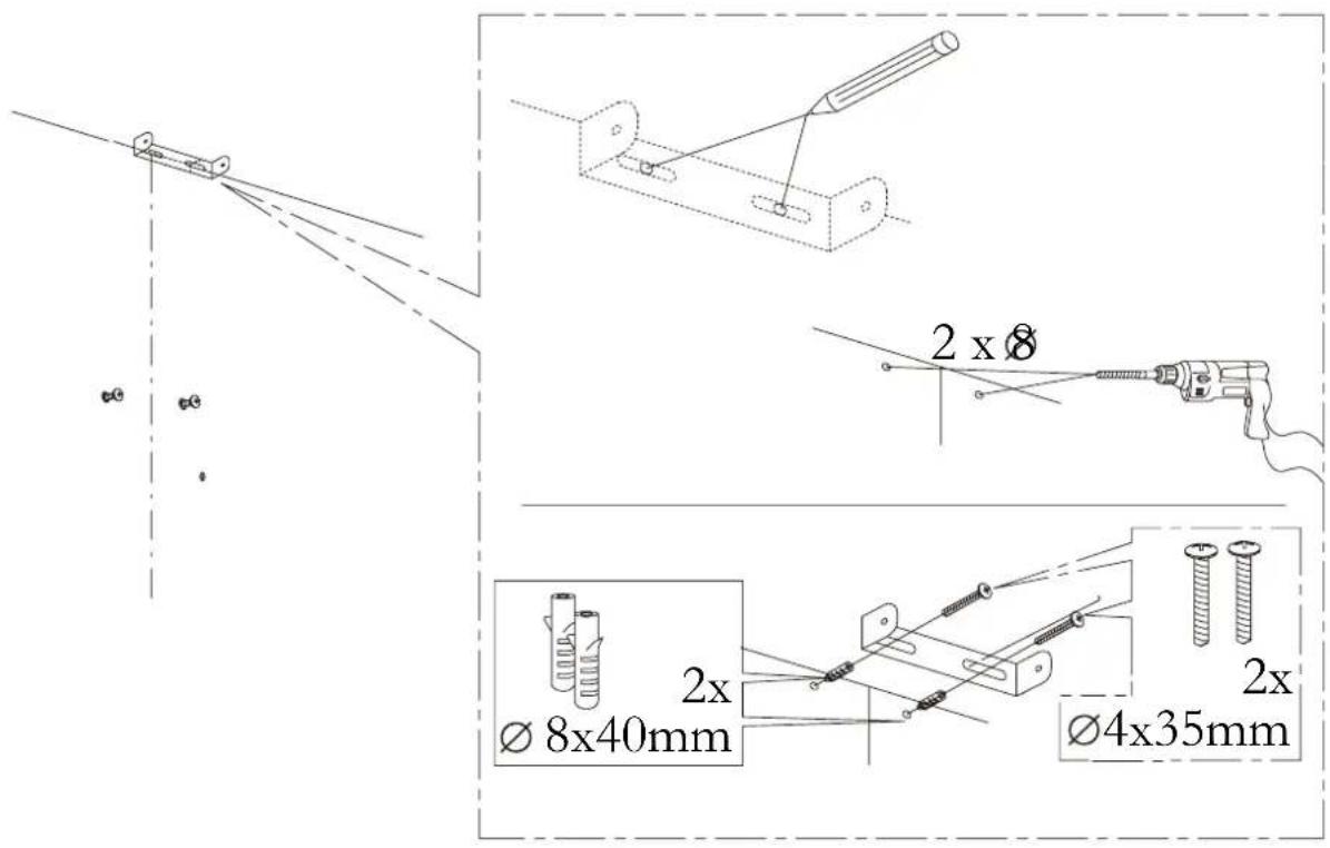 2 x Ø Ø 8x40mm 2x Ø4x35mm