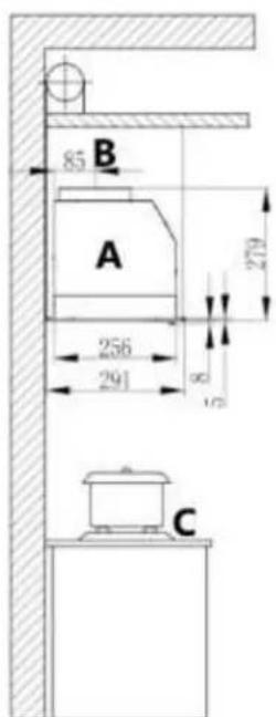 85 B A 279 256 291 80 1/3 C