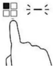 Hand-drawn sketch of a hand holding a pencil with a grid of squares above and a right angle symbol above it.
