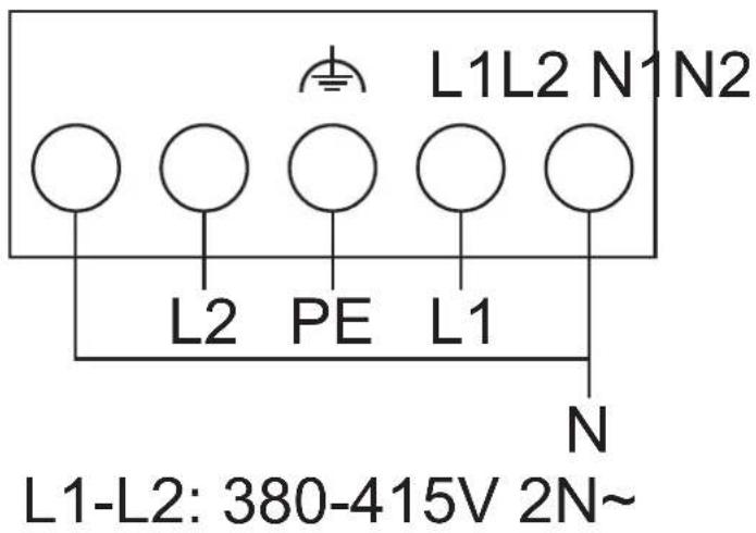 L1L2 N1 N2 L2 PE L1 N L1-L2: 380-415V 2N~