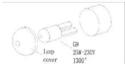 lamp cover G9 25W-230V T300°