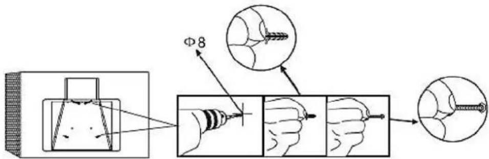 Diagram illustrating a mechanical or electrical process with labeled components and magnified views of the tool path.