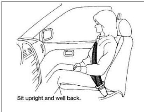 Sit upright and well back.