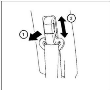 Technical diagram showing a mechanical component with numbered callouts indicating directional movement or assembly.