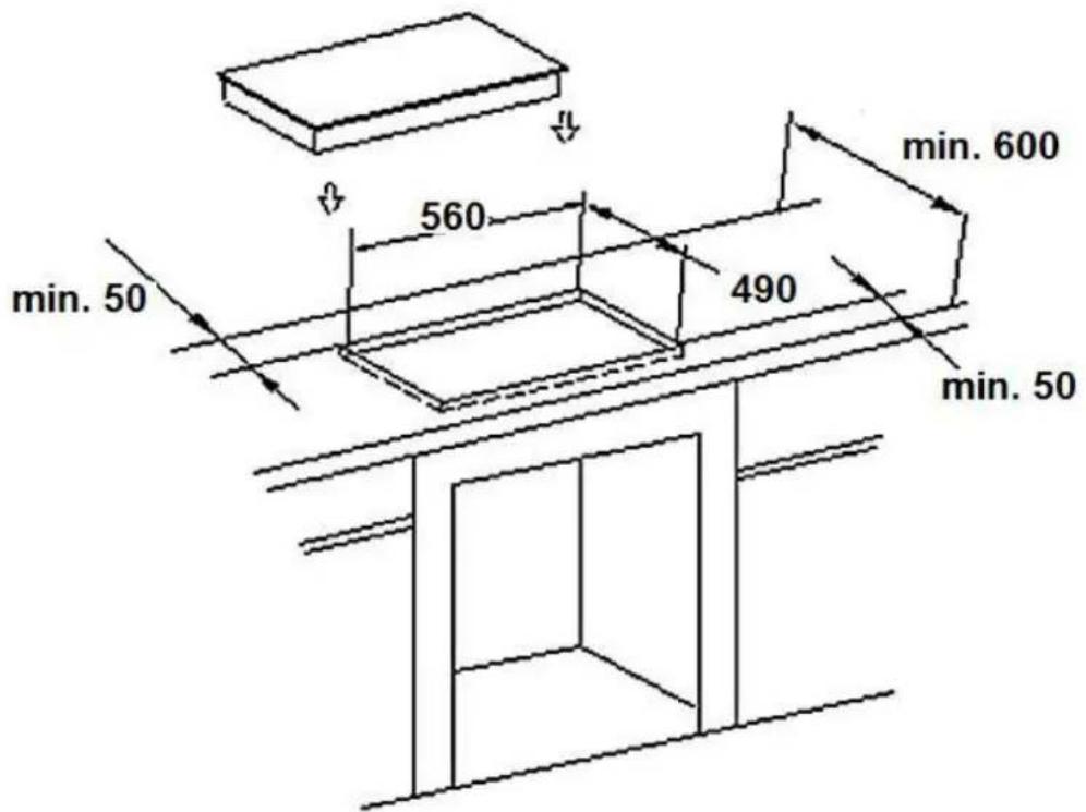 Wolkenstein WMOC 13-DO - Installation of the hob - 2