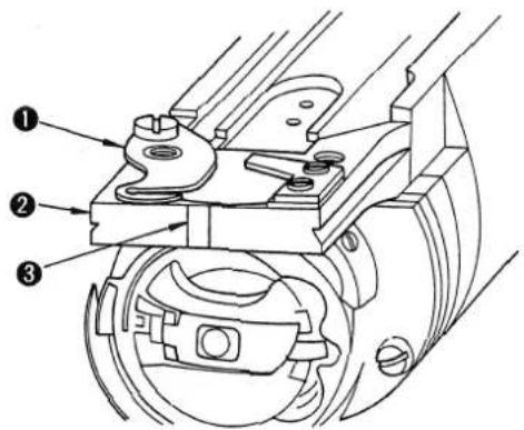 Technical diagram of a mechanical assembly with numbered components labeled 1, 2, and 3
