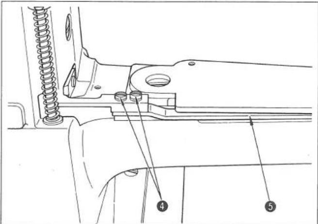 Technical diagram of a mechanical assembly with numbered components labeled 4 and 5