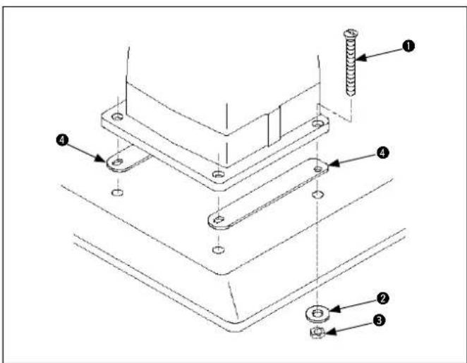 Technical diagram of a mechanical assembly with numbered components and labeled parts