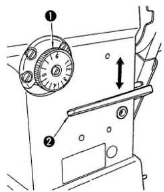 Technical diagram of a mechanical device with labeled parts and directional arrows indicating movement or assembly.