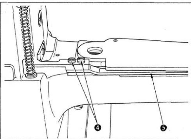 Technical diagram of a mechanical assembly with numbered components labeled 4 and 5